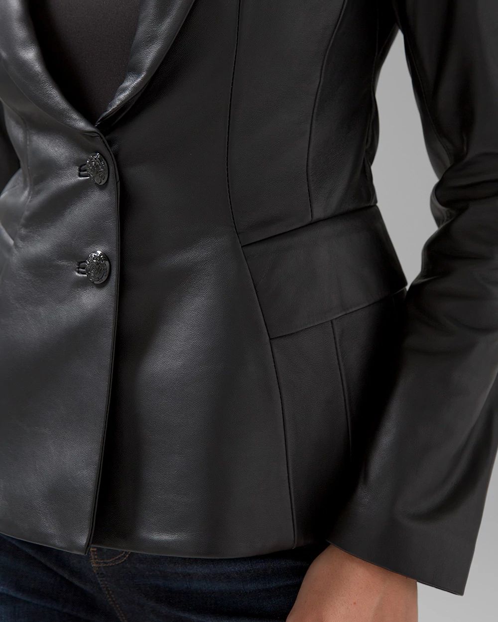 WHBM® Leather Signature Blazer click to view larger image.