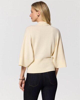 Wide Sleeve Mock Neck Pullover Sweater click to view larger image.