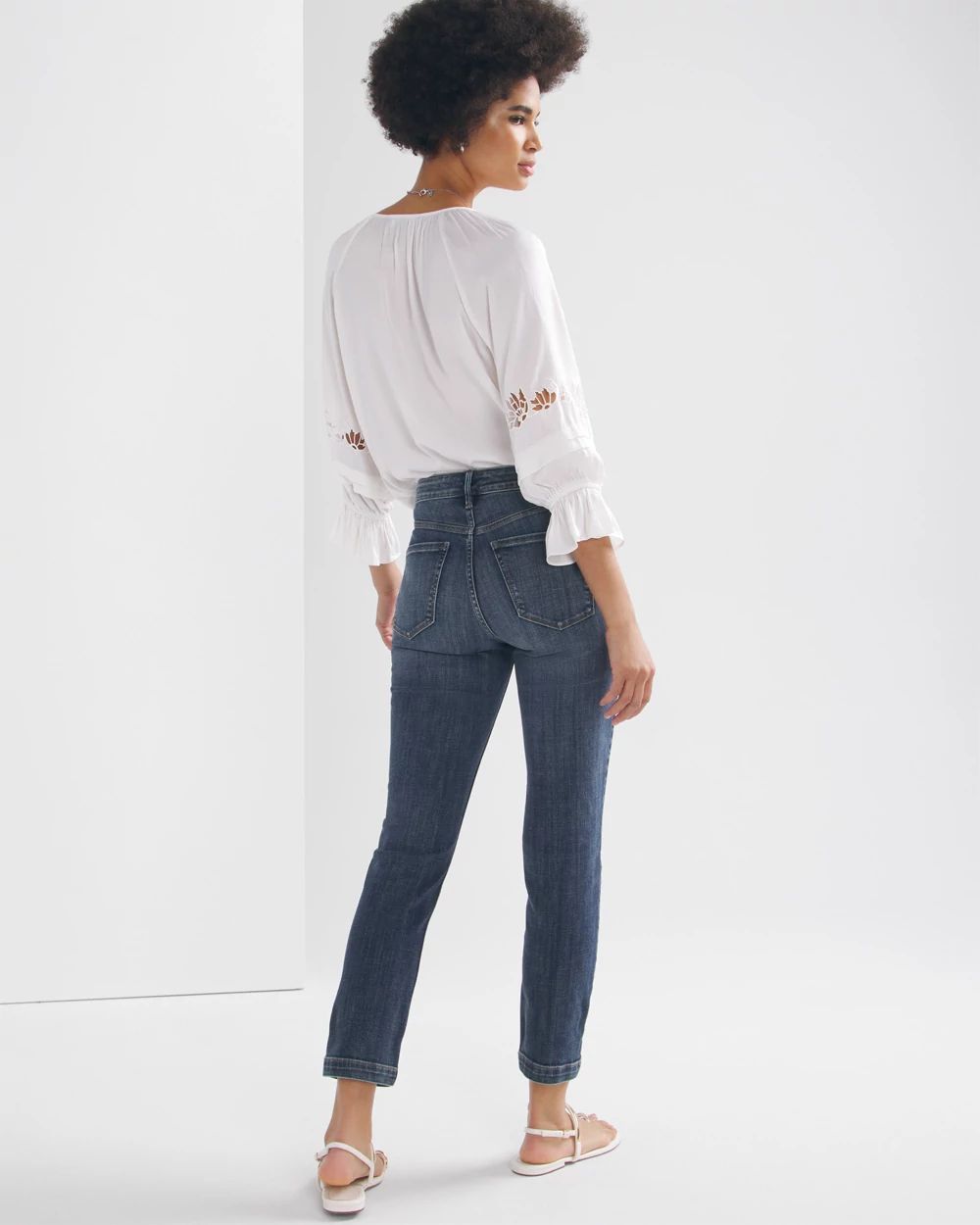 High-Rise Everyday Soft Turnlock Slim Crop Jeans click to view larger image.