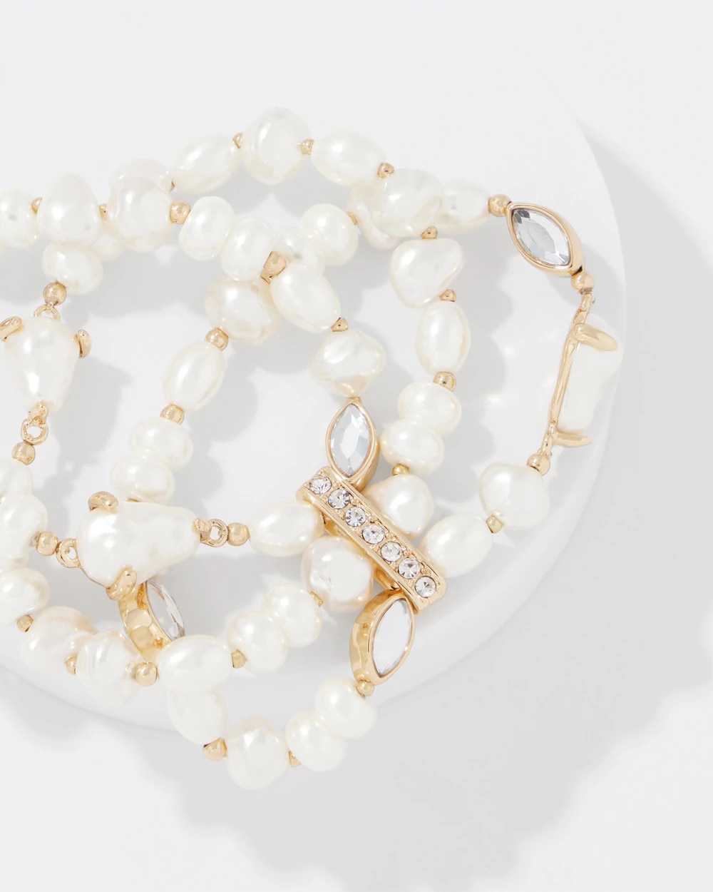 Glass Pearl Stretch Bracelet