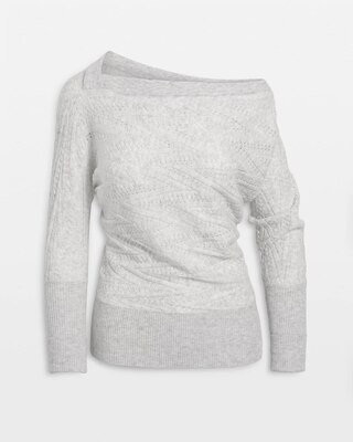 Novelty Stitch Asymmetrical Pullover Sweater click to view larger image.