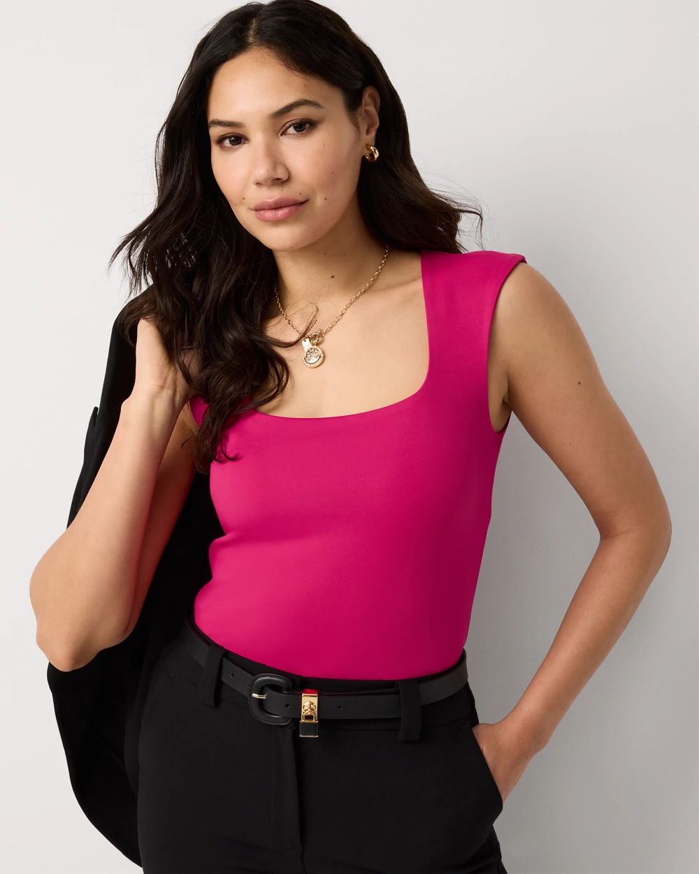 WHBM FORME™ All Ways Stretch Square Neck Top