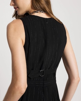 Metallic Pinstripe Crepe Jumpsuit click to view larger image.