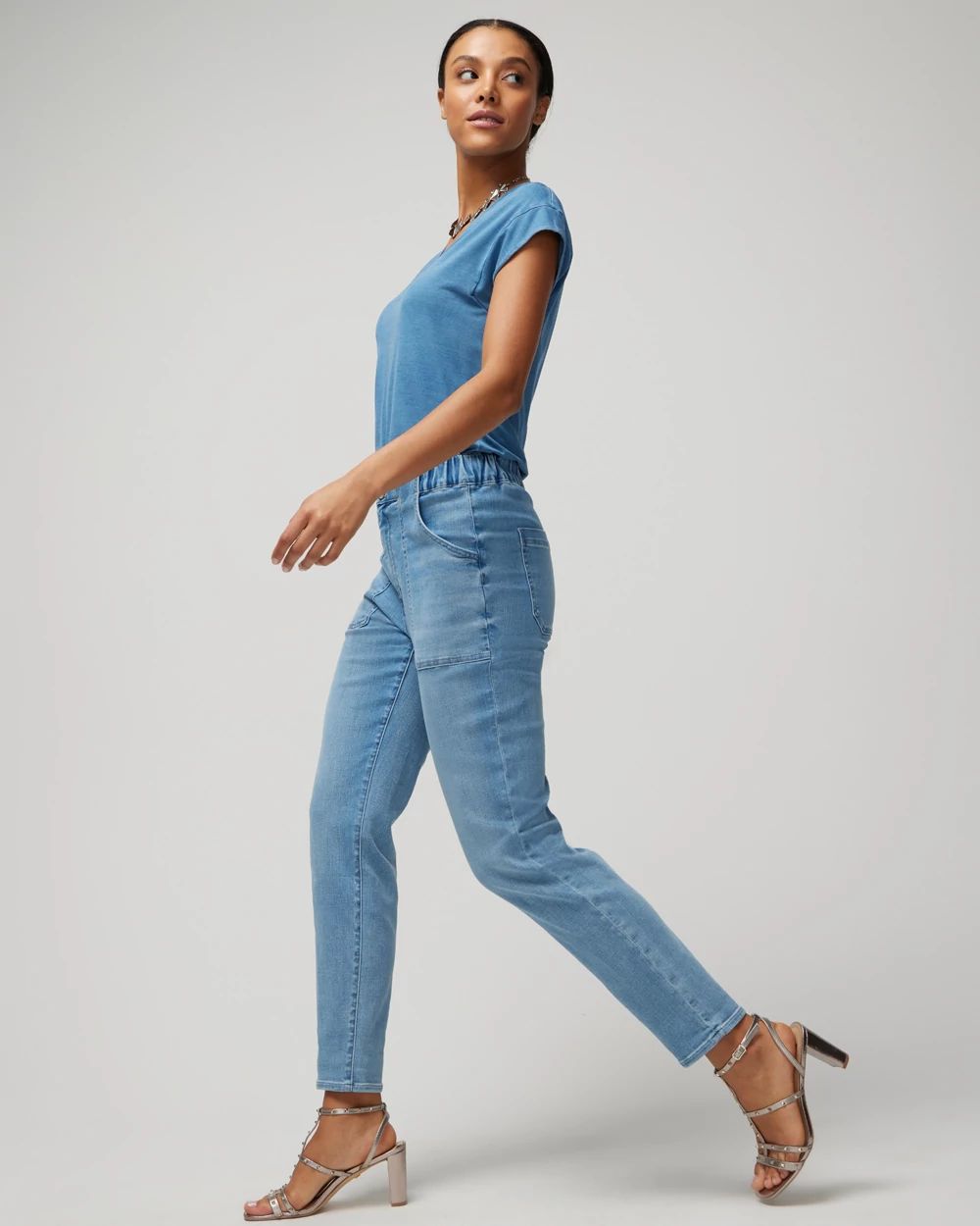 Jeans tapered at ankle clearance