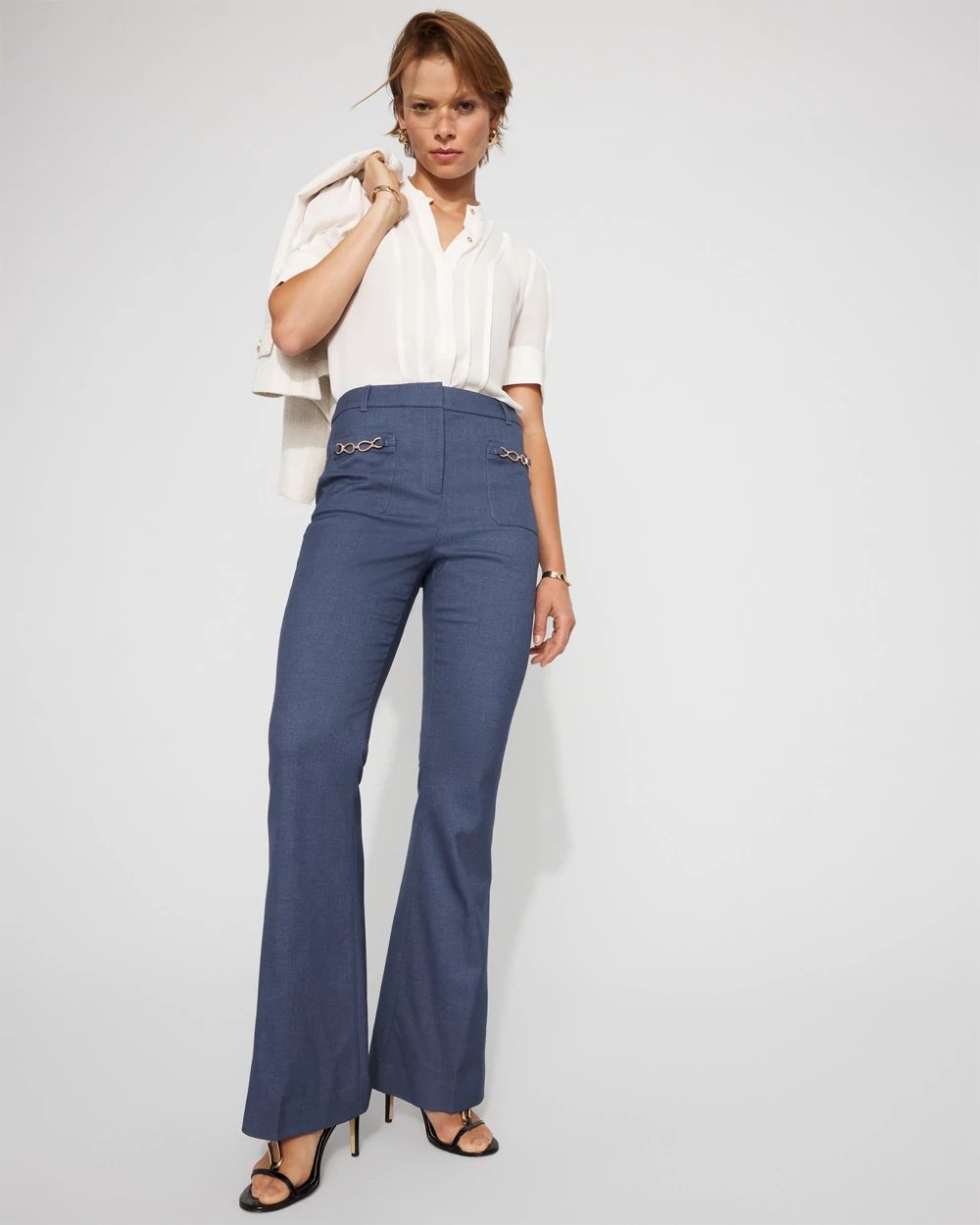 High-Rise Piper Denim-Look Flare Pant click to view larger image.