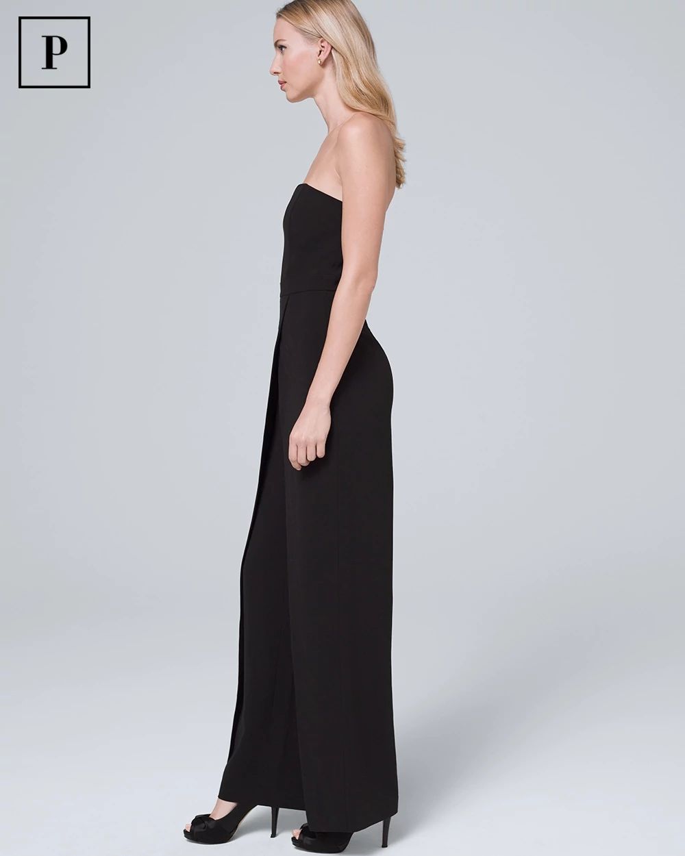 Petite Convertible Strapless Split-Leg Jumpsuit