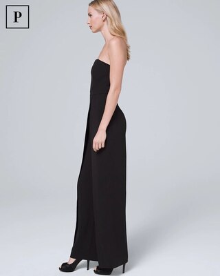 Petite Convertible Strapless Split-Leg Jumpsuit
