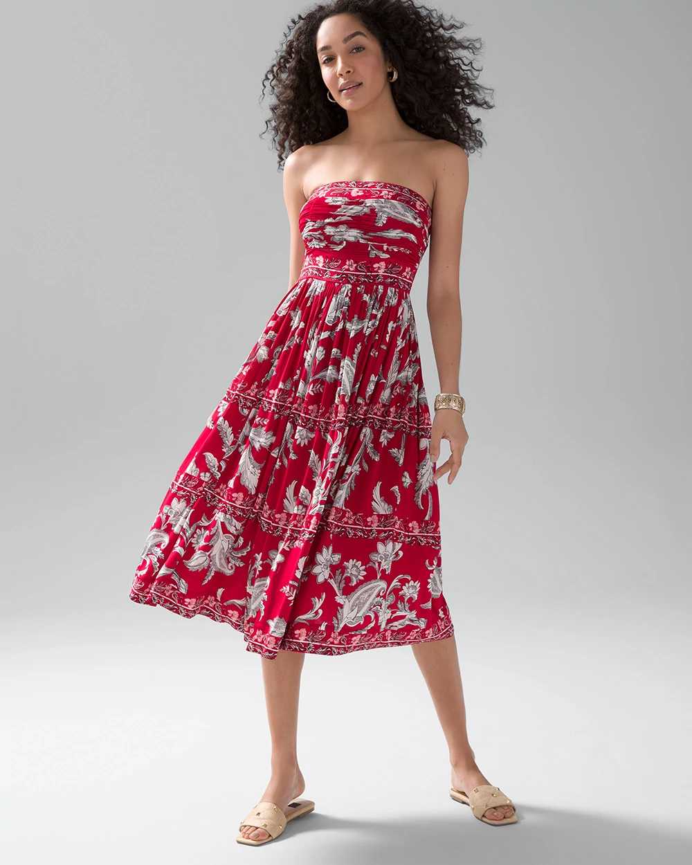Strapless Knit Fit Flare Dress
