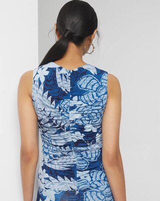 Sleeveless Keyhole Ruched Tank
