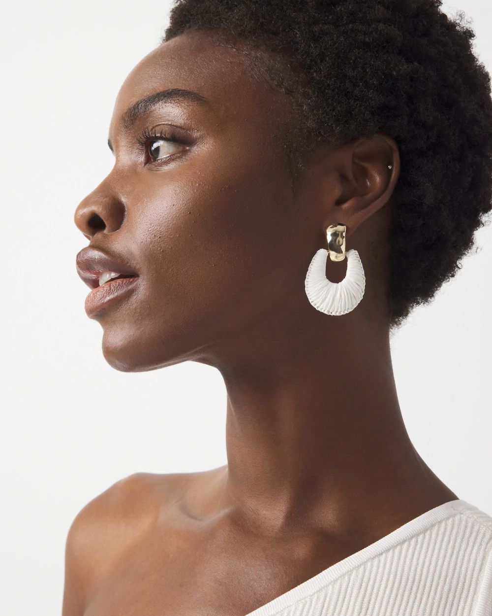 Gold + Ecru Raffia Drop Earrings