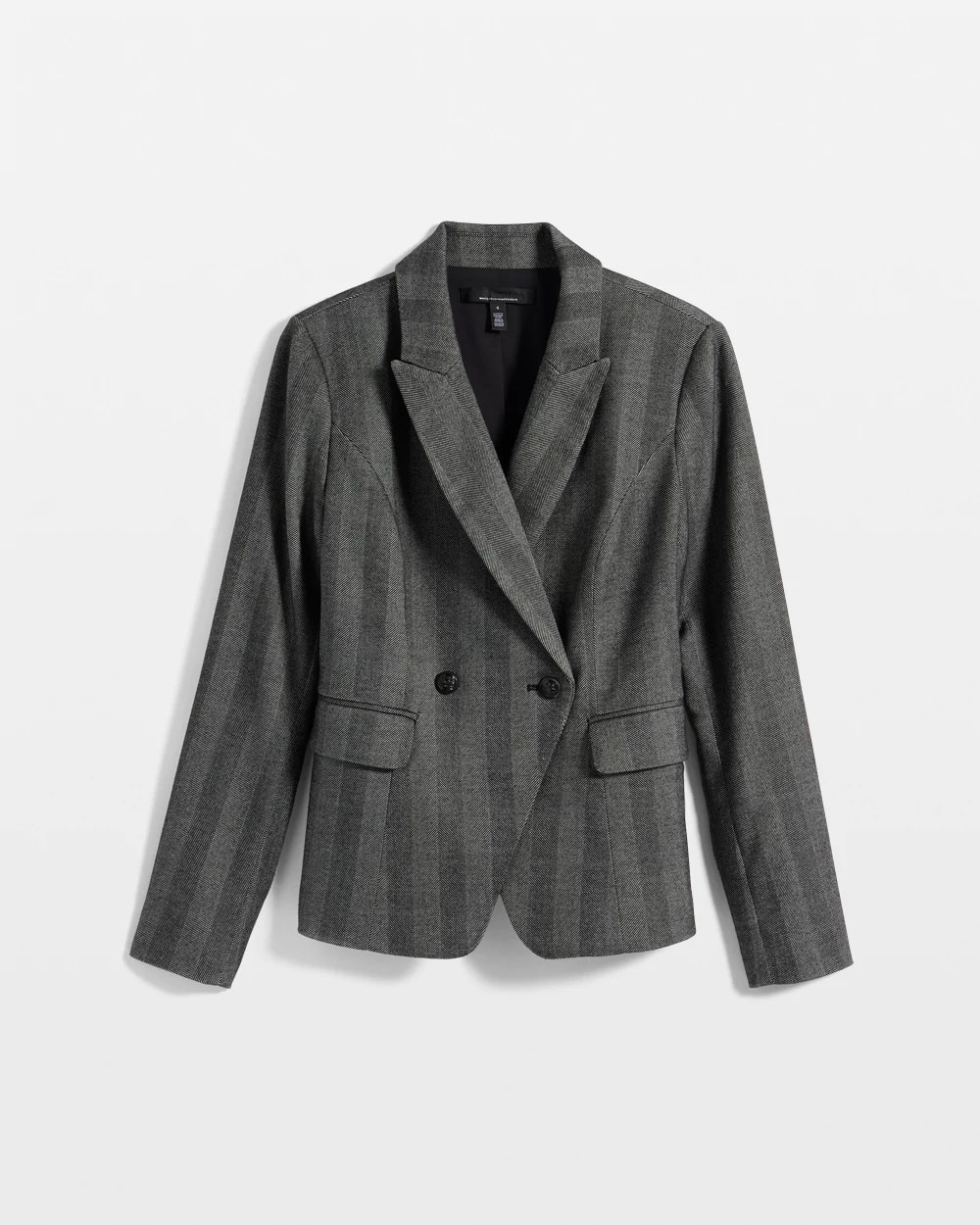 Petite Herringbone WHBM® Cropped Two-Button Studio Blazer
