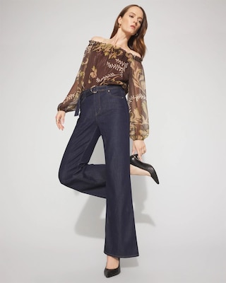 High-Rise Belted Wide-Leg Jean click to view larger image.