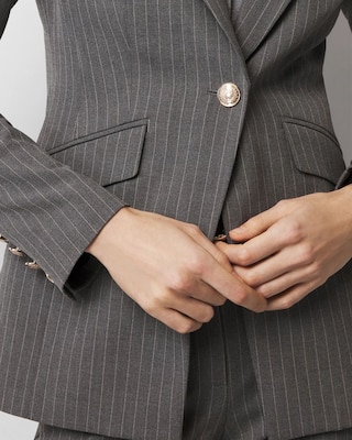 WHBM® One-Button Blazer in Pinstripe click to view larger image.