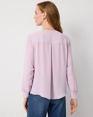 Long-Sleeve Button-Up Blouse click to view larger image.