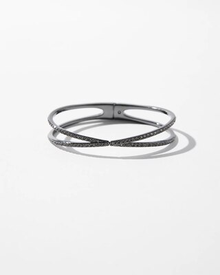 Hematite Criss-Cross Hinge Bracelet