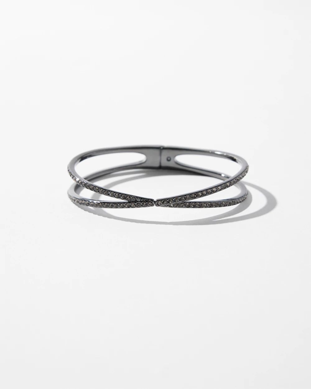 Hematite Criss-Cross Hinge Bracelet