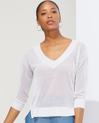 Outlet WHBM 3/4-Sleeve V-Neck Pullover