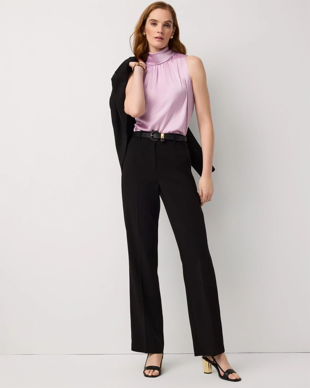 Bow Back Satin Halter Blouse