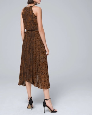 ANIMAL-PRINT PLEATED DRESS click to view larger image.
