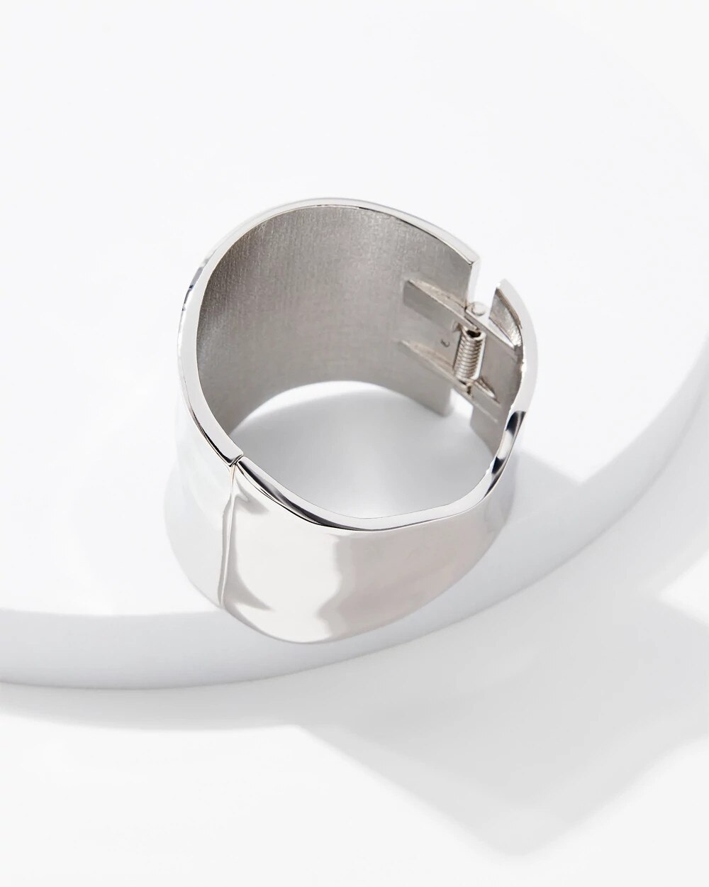 Silver Hammered Cuff Bracelet - image 3