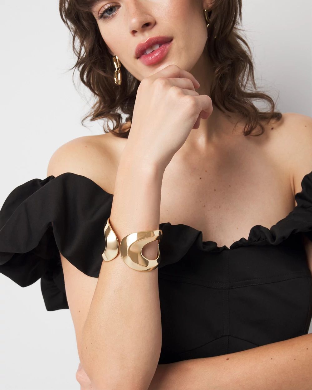 Gold Sculptural Cuff