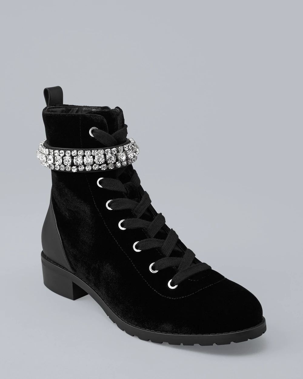 Crystal-Embellished Velvet Boots