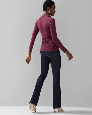 Matte-Jersey Ruched Front Shirt