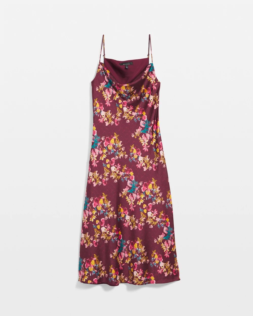 Sleeveless Cowl Neck Slip Midi Dress click to view larger image.