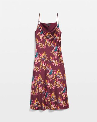 Sleeveless Cowl Neck Slip Midi Dress click to view larger image.
