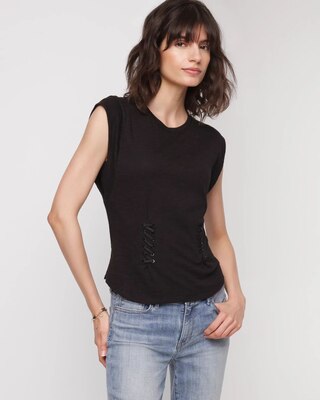 Lace-Up Peplum Tee