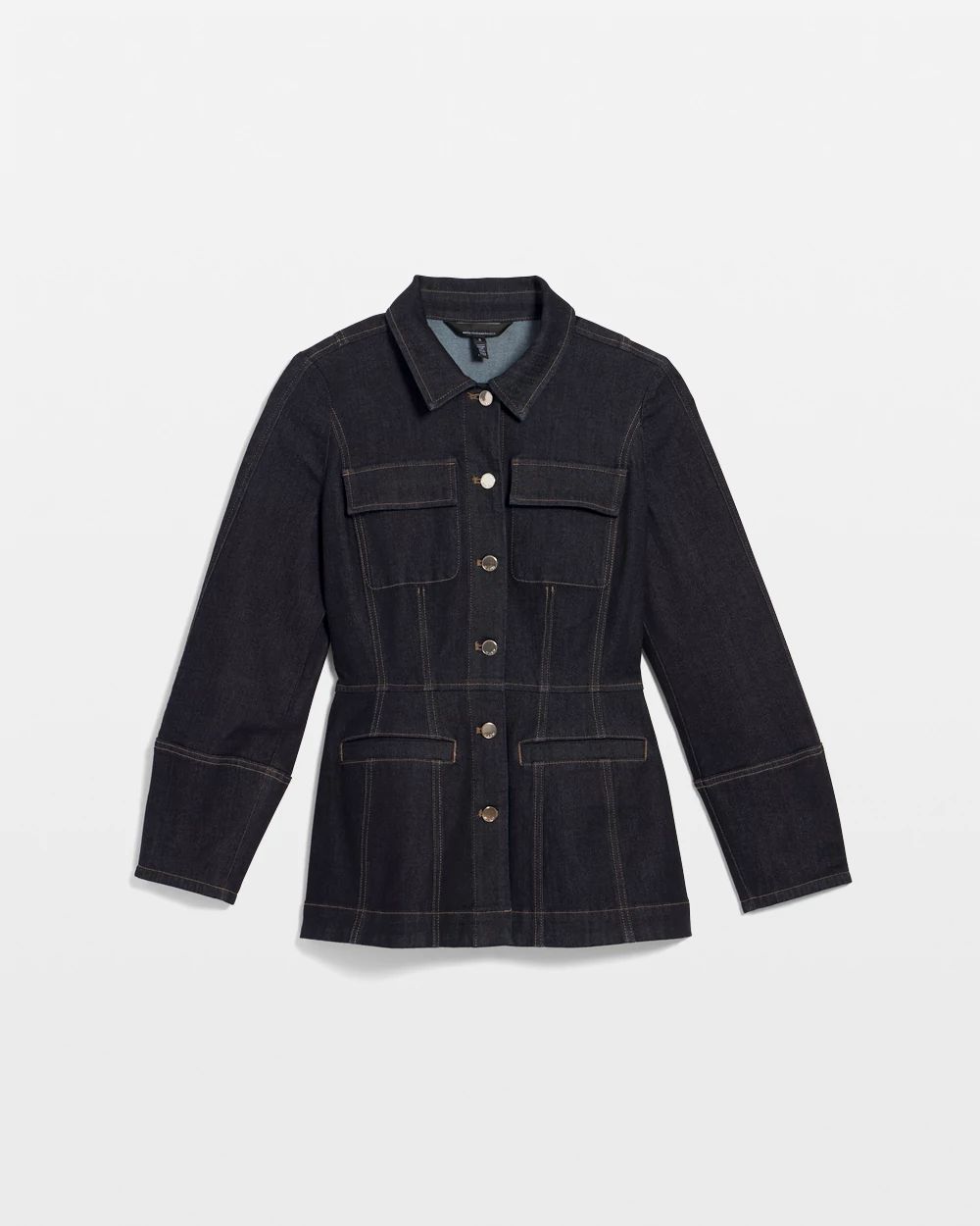 Petite Balloon Sleeve Denim Jacket