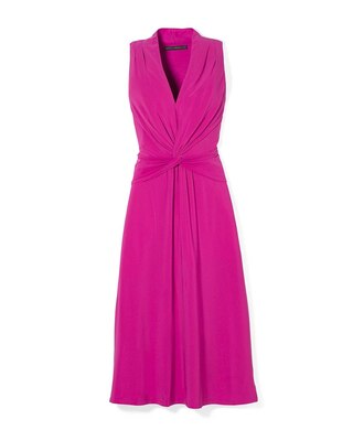Abstract Butterfly Print Twist-Front Dress
