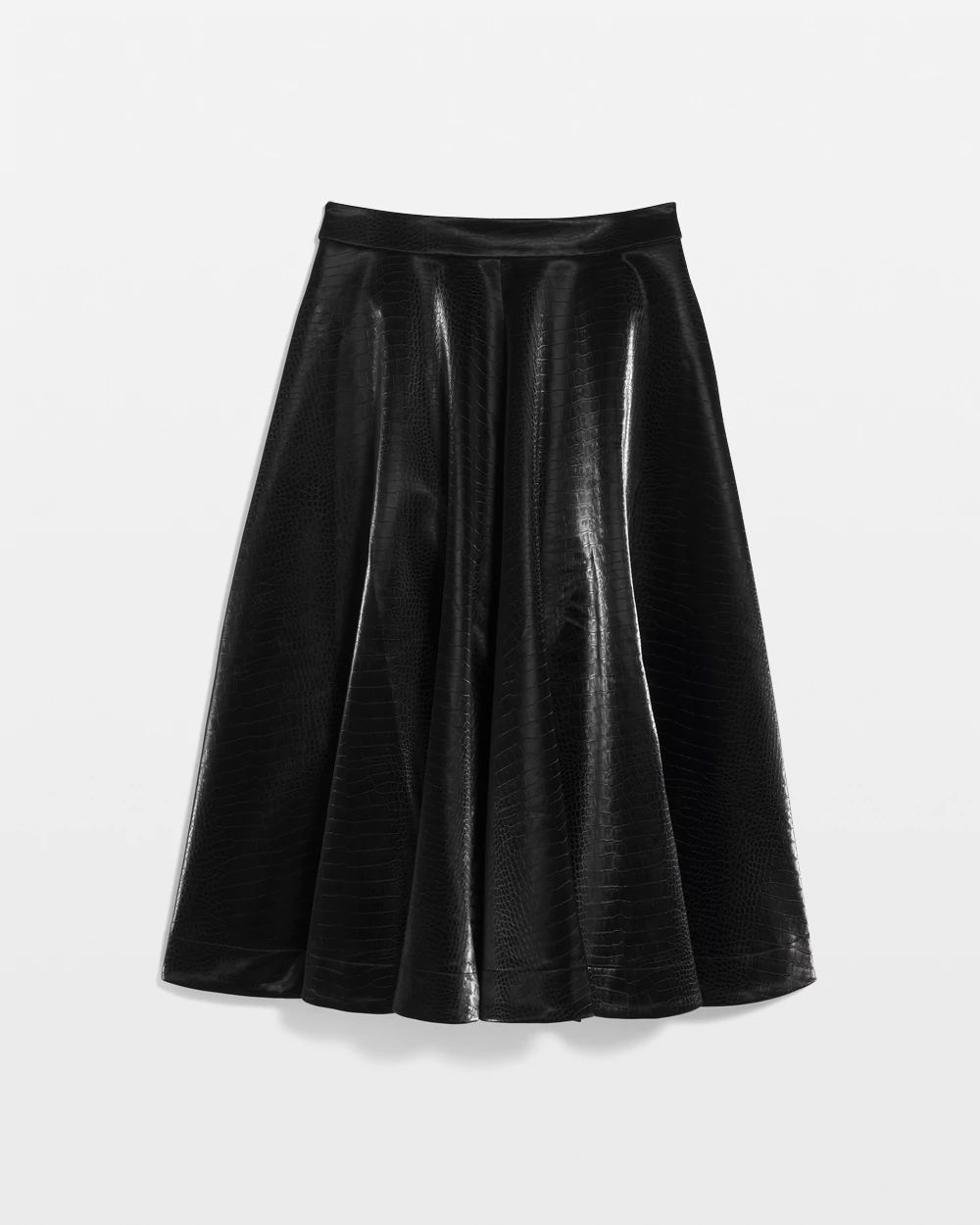 Faux Crocodile Midi Skirt
