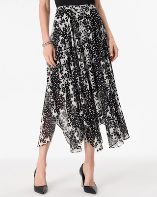 Asymmetrical Hem Midi Skirt click to view larger image.