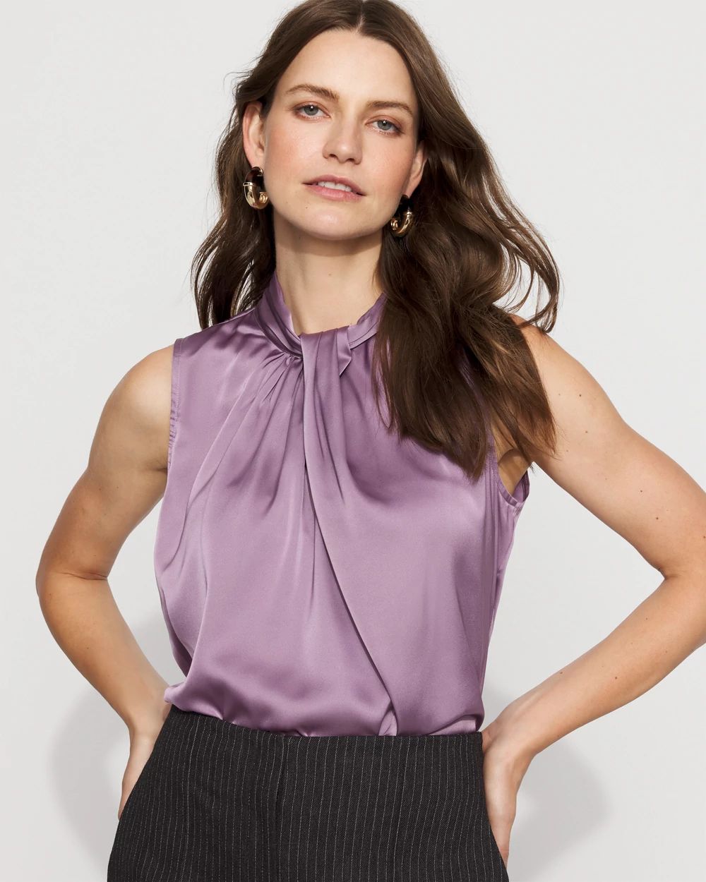 Satin Twist Neck Shell