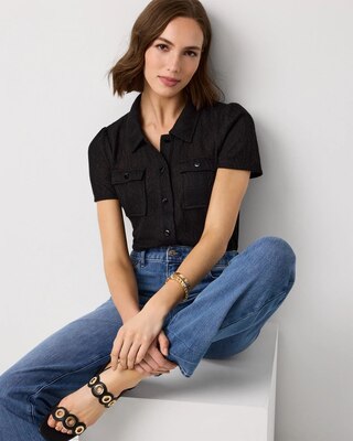 Jacquard Short Sleeve Shirt click to view larger image.