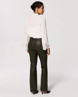 Coated High-Rise Micro Bootcut Jeans click to view larger image.