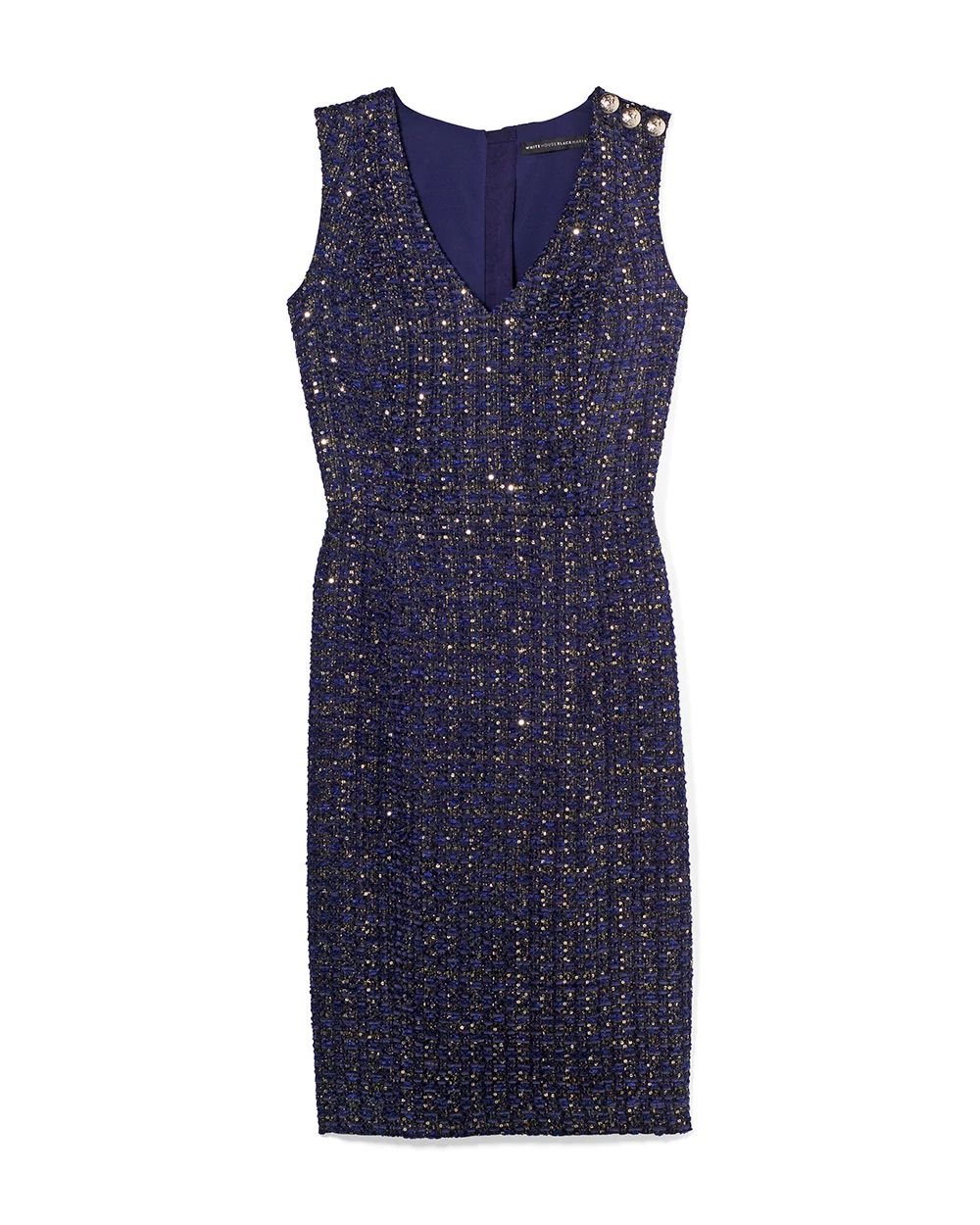 Classic Glitter Tweed Sheath Dress click to view larger image.