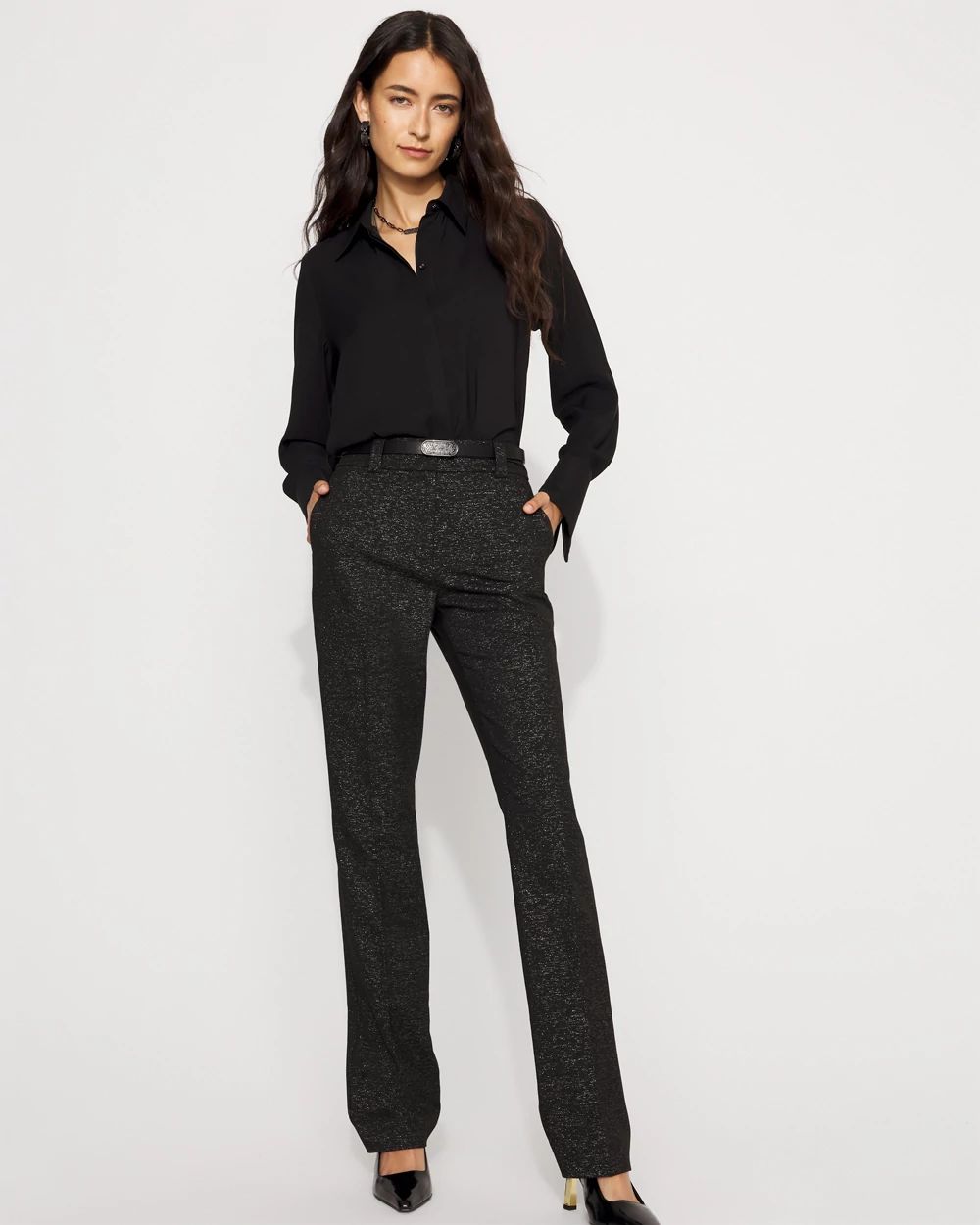 Petite Blake Lurex Slim Boot Pant