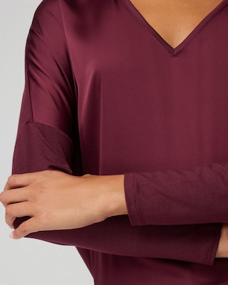 Woven Front Long Sleeve Tee