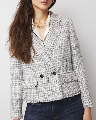 Petite Cropped Tweed Jacket click to view larger image.