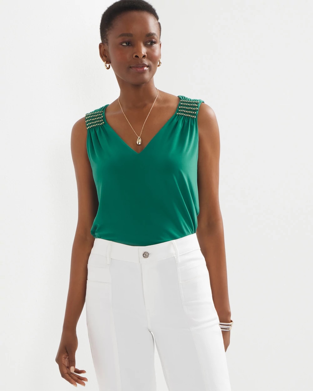 Beaded Matte Jersey Tank