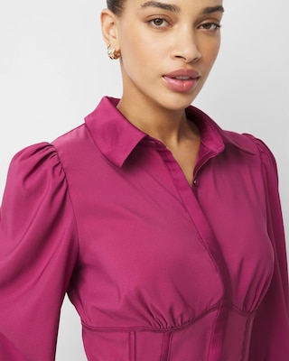 Corset Detail Satin Shirt click to view larger image.