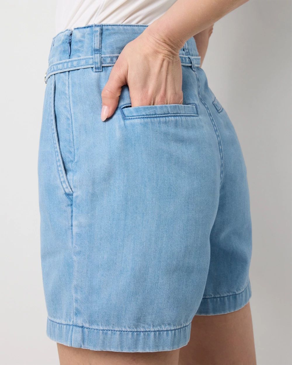 Belted Featherweight Denim Short