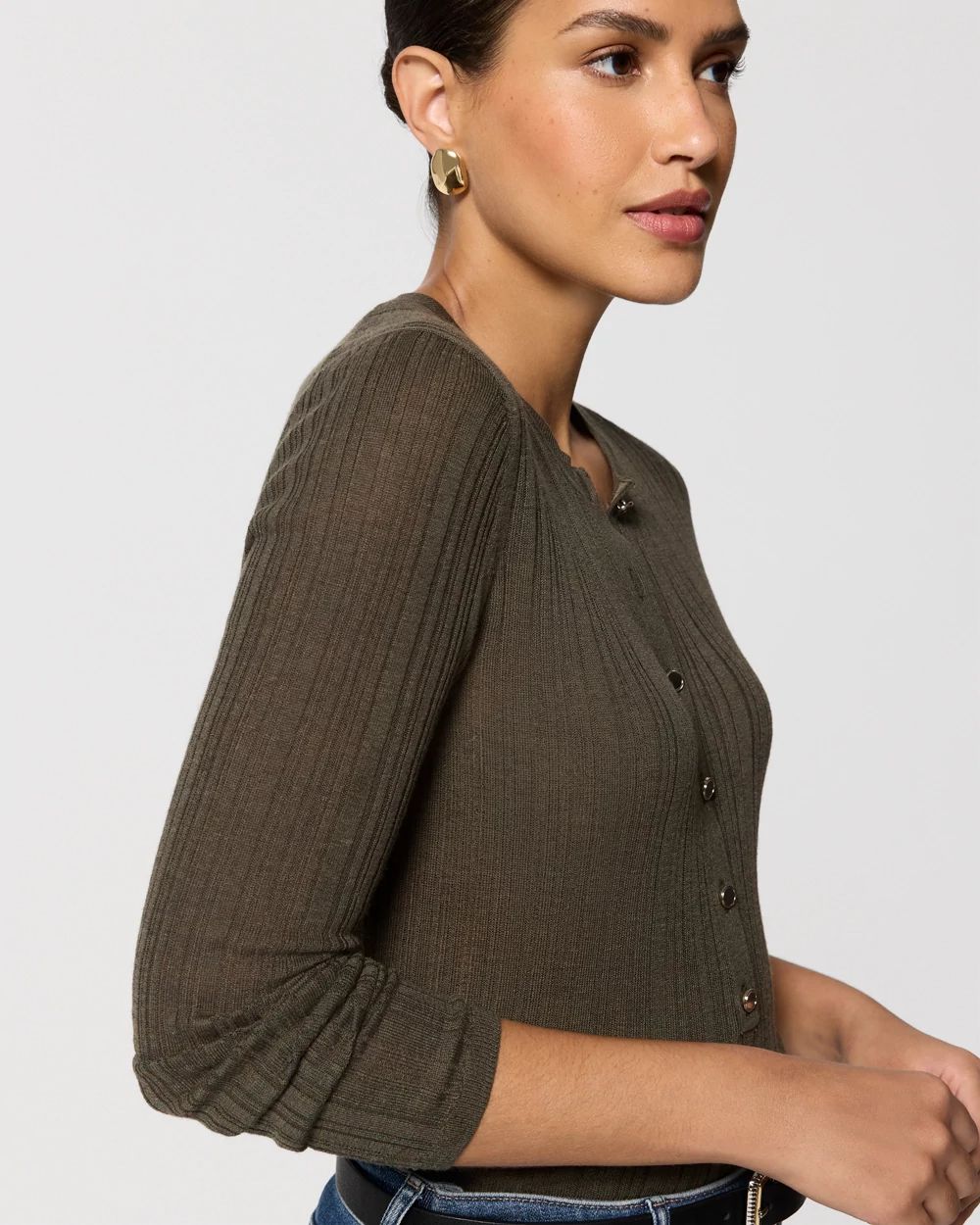 Ribbed Henley Sweater click to view larger image.