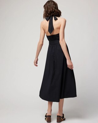 Poplin Halter Midi Dress