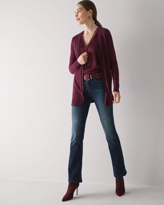 Long-Sleeve Studded Cardigan