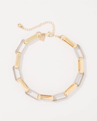 Mixed Metal Links Necklace click to view larger image.