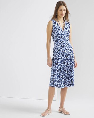 Ruched Tie-Shoulder Midi Dress click to view larger image.