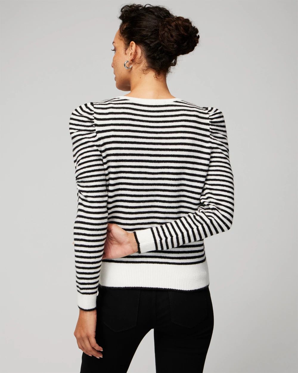 Puff Sleeve V-Neck Pullover